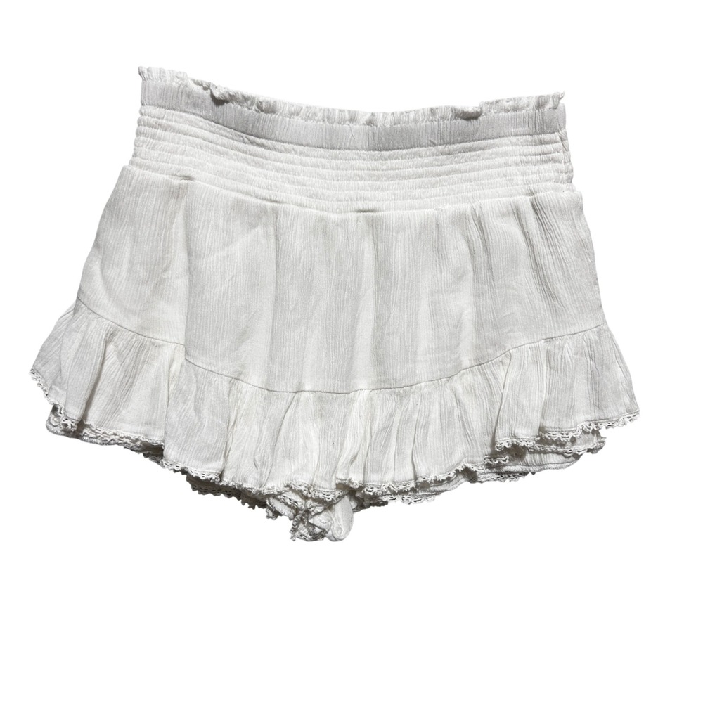 Aeropostale Women Cottagecore Coquette Skort M‎ White Ruffle Lace Festival Mini